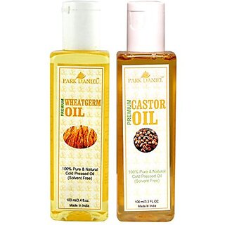 Park Daniel Premium Wheatgerm oil and Castor oil combo pack of 2 bottles of 100 ml(200 ml)