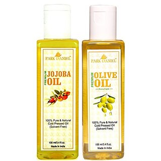 Park Daniel Premium Jojoba oil and Virgin Olive oil combo pack of 2 bottles of 100 ml(200 ml)
