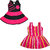 Flora's Self Design Cotton Frocks For Girls (Combi Pack of 2)