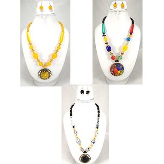 Minha Fashion Trendy Party wear Jewelry Necklace with Earrings Set Combo of 3
