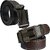 Sunshopping mens brown leatherite auto lock buckle belt (pack of two)