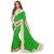 G Jelly Fashion Women's green colour  lycra Stone work designer sari with blouse piece