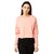 Women's Pink Round Neck Full Sleeve Solid Cut Out Sweatshirt.