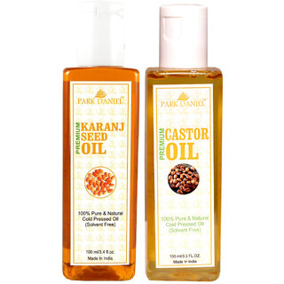 Park Daniel Premium Karanj oil and Castor oil combo of 2 bottles of 100 ml (200ml)