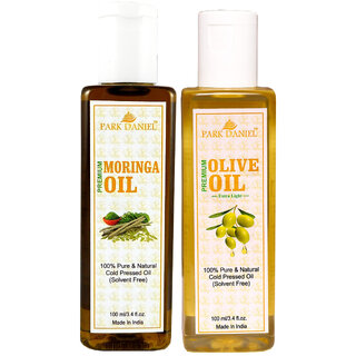 Park Daniel Premium Moringa oil and Olive oil combo of 2 bottles of 100 ml (200ml)