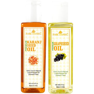 Park Daniel Premium Karanj oil and Grapeseed oil combo of 2 bottles of 100 ml (200ml)