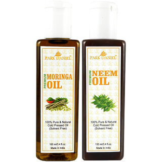 Park Daniel Premium Moringa oil and Neem oil combo of 2 bottles of 100 ml (200ml)