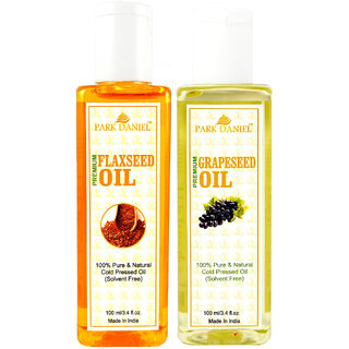 Park Daniel Premium Flaxseed oil and Grapeseed oil combo of 2 bottles of 100 ml (200 ml)
