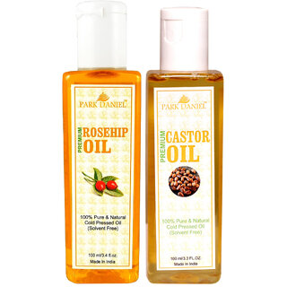 Park Daniel Premium Rosehip oil and Castor oil combo of 2 bottles of 100 ml (200ml)