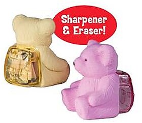 TEDDY FUN ERASER AND SHARPNER SET OF 2 PIECES