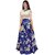 Dwarkesh fashion blue taffeta silk semi-stitched lehenga and unstitched blouse(blue arohi)