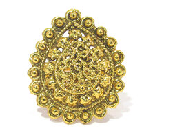 Golden Tilak Shape Ring