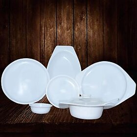 Unbreakable White Acrylic Diner Set