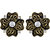 Asmitta Astonishing Flower Design Gold Plated Oxidized Studs Earring For Women