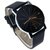 Skmei Black Round Dial Leather Strap Diamond Glass Analog Watch For Men