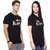 Combo Of Black Printed Round Neck Couple T-Shirts by WE2