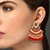 Asmitta Traditional Gold Plated Red Stone Chand Bali Earring For Women