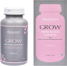 Berkowits GROW Nutrition For Strong  Shiny Hair with Biotin, Folic Acid  Grape Seed Extracts