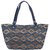 TARUSA Powder Indigo Cotton Fabric Abstract Geometric Tote Bag For Women