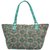 TARUSA Powder Blue Cotton Fabric Abstract Geometric Tote Bag For Women