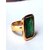 Emerald Panna Ring Gold/ Copper Plated Adjustable Ring Jaipur Gemstone