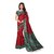 Fabwomen Red Art Silk Floral Saree With Blouse