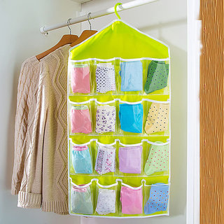 Best Deals - 16 Pockets Rack Storage Closet Wardrobe Hanging Shelf For Clothes.