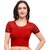 Janasya Women's Cotton Lycra Stretchable Readymade Blouse (BL037-51RED)