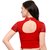 Janasya Women's Cotton Lycra Stretchable Readymade Blouse (BL041-65RED)