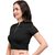Janasya Women's Cotton Lycra Stretchable Readymade Blouse (BL044-66BLACK)