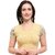 Janasya Women's Cotton Lycra Stretchable Readymade Blouse (BL048-82BEIGE)