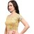 Janasya Women's Cotton Lycra Stretchable Readymade Blouse (BL054-155GOLD)