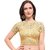 Janasya Women's Cotton Lycra Stretchable Readymade Blouse (BL055-164GOLD)
