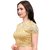 Janasya Women's Cotton Lycra Stretchable Readymade Blouse (BL055-164GOLD)
