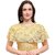 Janasya Women's Cotton Lycra Stretchable Readymade Blouse (BL056-185GOLD)