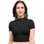 Janasya Women's Cotton Lycra Stretchable Readymade Blouse (BL057-65BLACK)