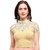 Janasya Women's Cotton Lycra Stretchable Readymade Blouse (BL058-65BEIGE)