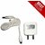 2.4A Dual Port USB Mobile charger for All Smart Phones with 1 meter white USB CABLE