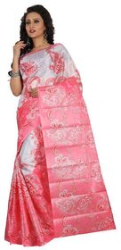 SVB SAREES Blue  Art Silk  Block Print Saree Without Blouse