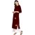 Janasya Women's Maroon Gota Embroidery Cotton Straight Kurti