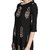 Janasya Women's Black Crepe A-Line Foil Print Kurti