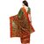 Janasya Women's Mehendi Kanjivaram Silk Printed Saree With Unstitched Blouse