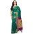 Janasya Women's Green Katki Silk Plain Saree With Unstitched Blouse