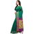 Janasya Women's Green Katki Silk Plain Saree With Unstitched Blouse