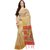 Janasya Women's Cream Katki Silk Plain Saree With Unstitched Blouse