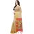 Janasya Women's Cream Katki Silk Plain Saree With Unstitched Blouse