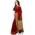 Janasya Women's Red Katki Silk Plain Saree With Unstitched Blouse