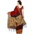 Janasya Women's Red Katki Silk Plain Saree With Unstitched Blouse
