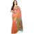 Janasya Women's Peach Katki Silk Plain Saree With Unstitched Blouse