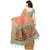 Janasya Women's Peach Katki Silk Plain Saree With Unstitched Blouse